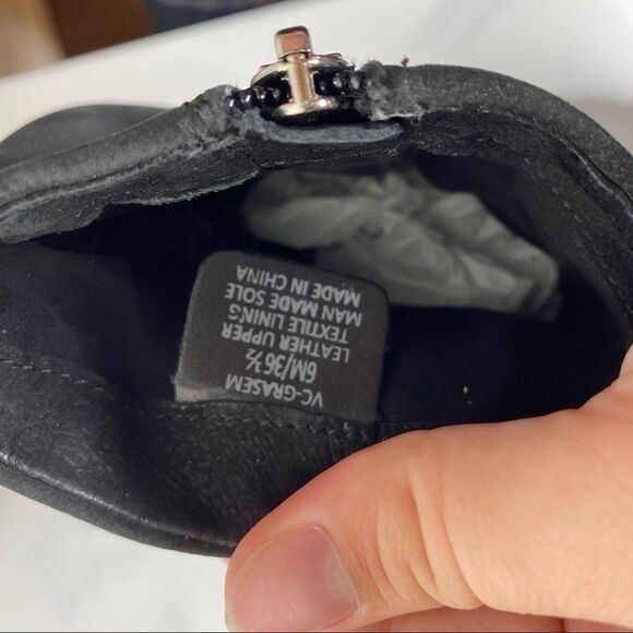 Vince Camuto Grasem Black Suede Block Heel Booties - Picture 13 of 13